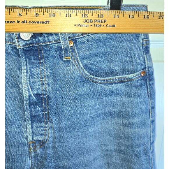 Levi's Premium 501 S Skinny Blue Jeans Button Fly 31x32 Distress Red Tab NEW $98 - Picture 15 of 16